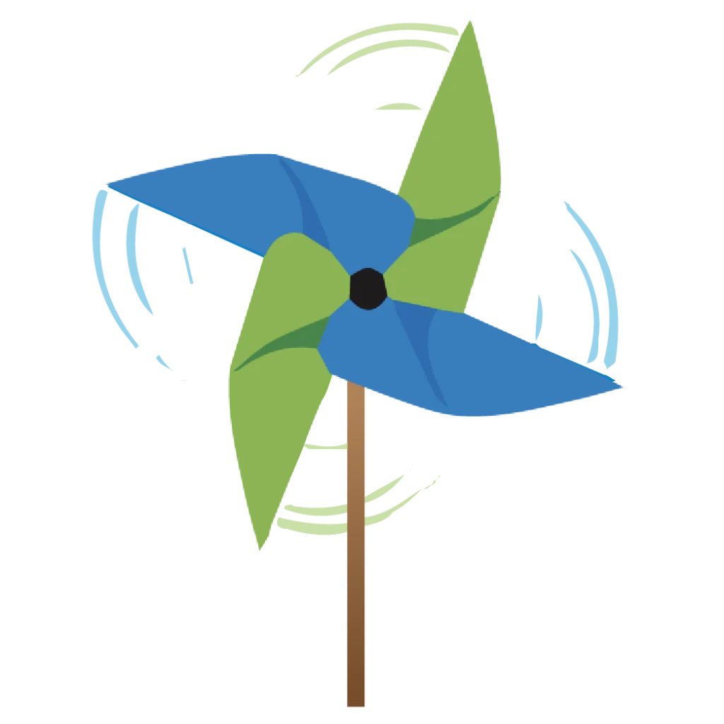 altruistic pinwheel logo graphic